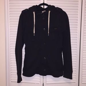 Black fitted hoodie jacket